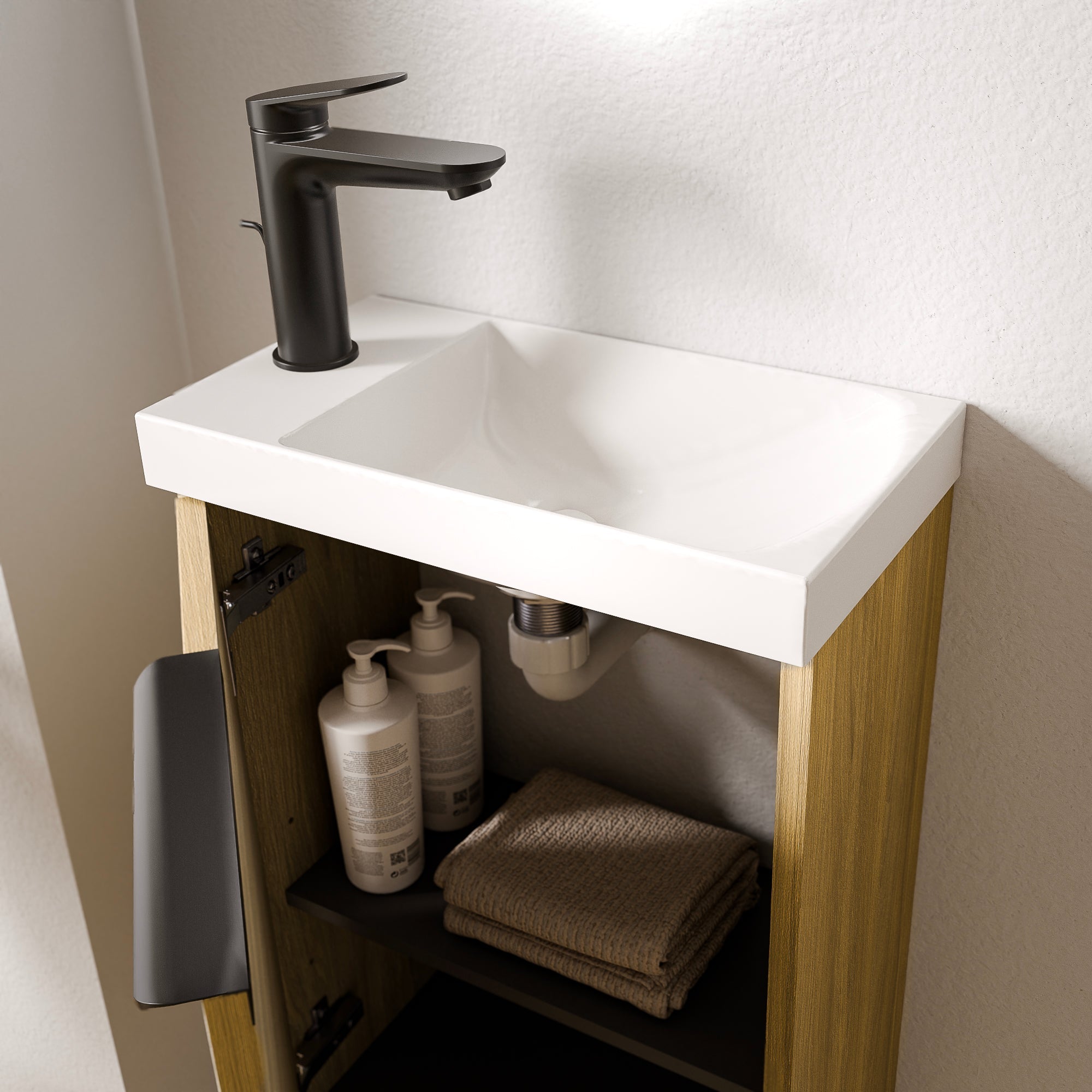 Ensemble de meubles de salle de bain WC invités TIM 40 cm avec lavabo