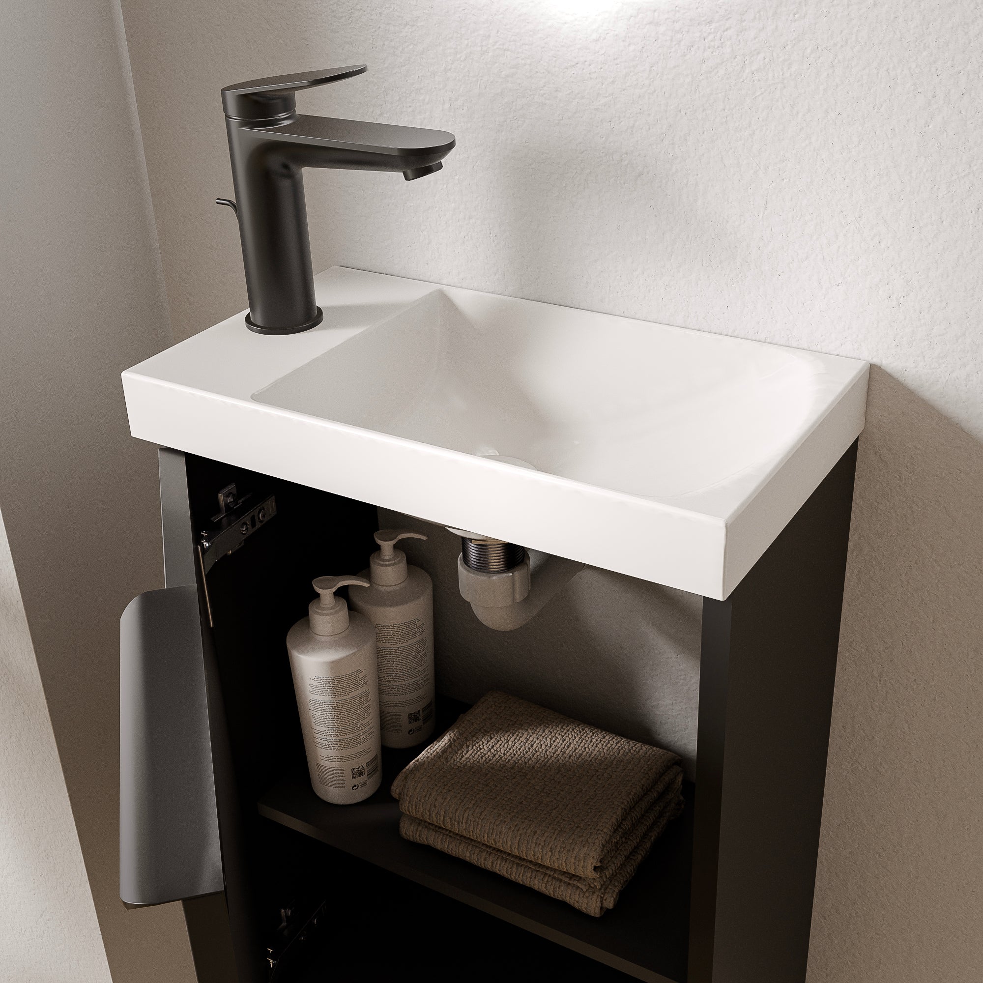 Ensemble de meubles de salle de bain WC invités TIM 40 cm avec lavabo