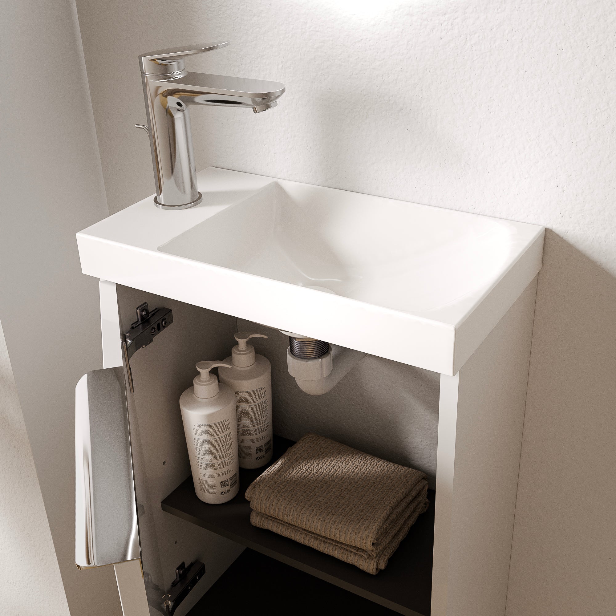Ensemble de meubles de salle de bain WC invités TIM 40 cm avec lavabo