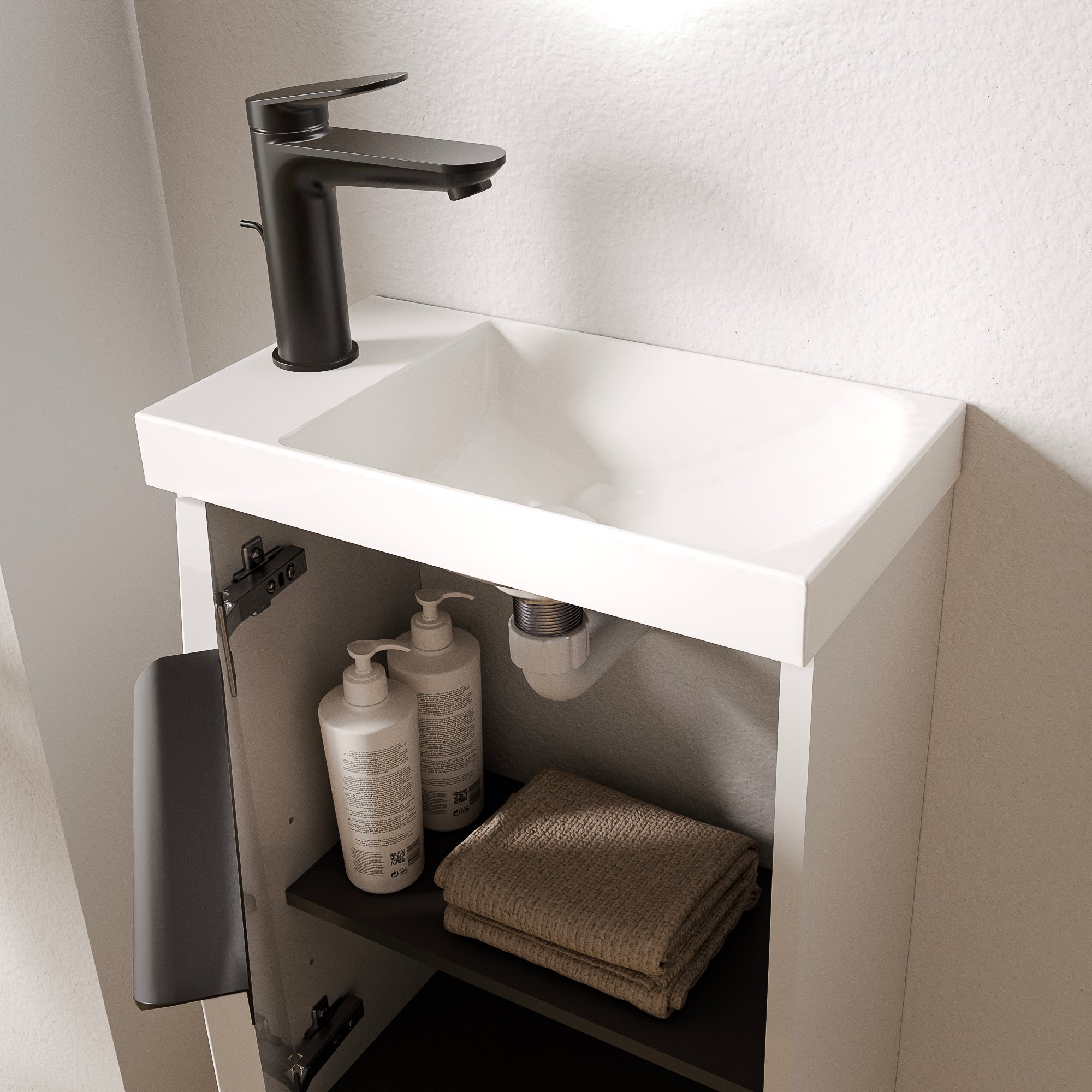 Ensemble de meubles de salle de bain WC invités TIM 40 cm avec lavabo