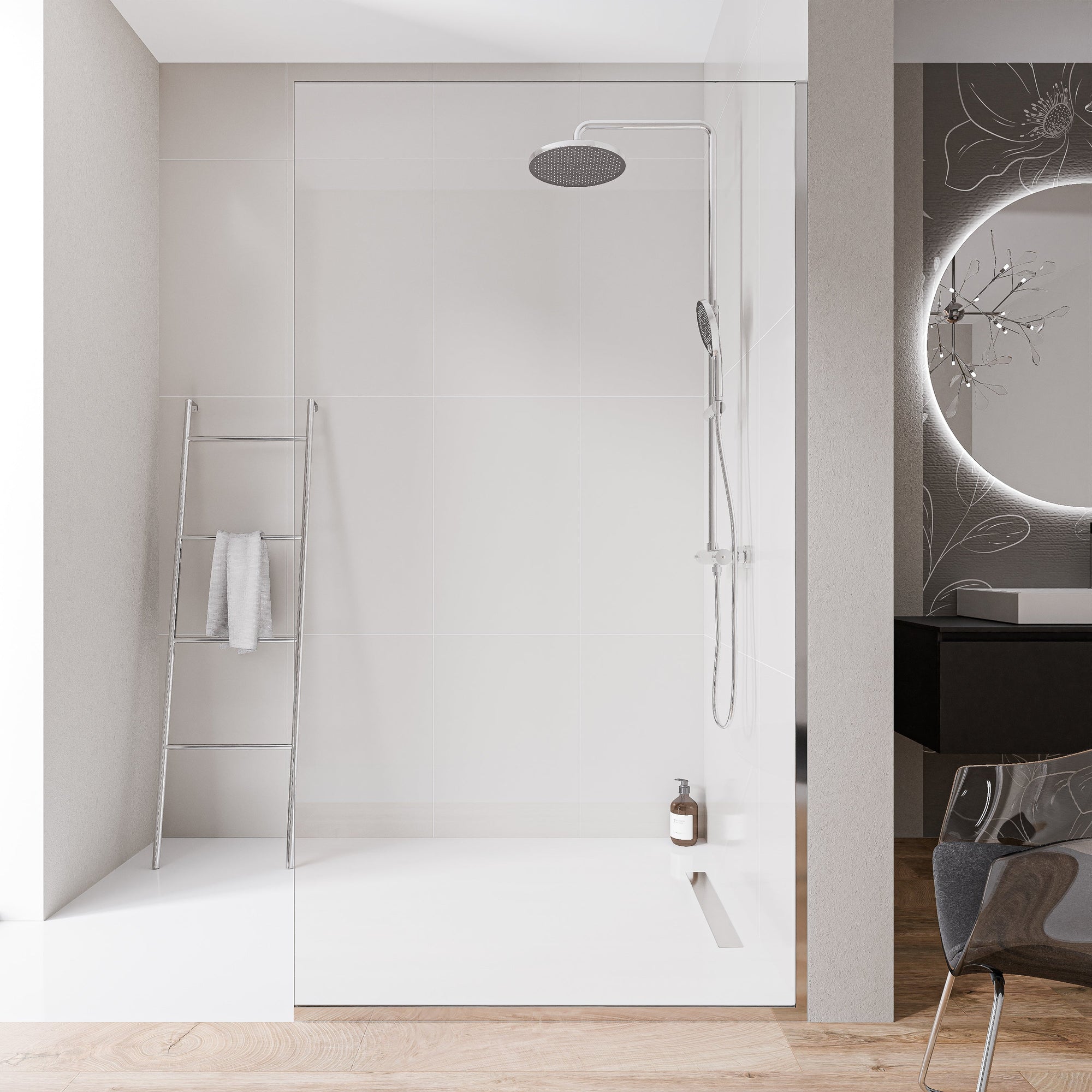 Paroi de douche à l'italienne EX102-2 - Verre nano 10 mm