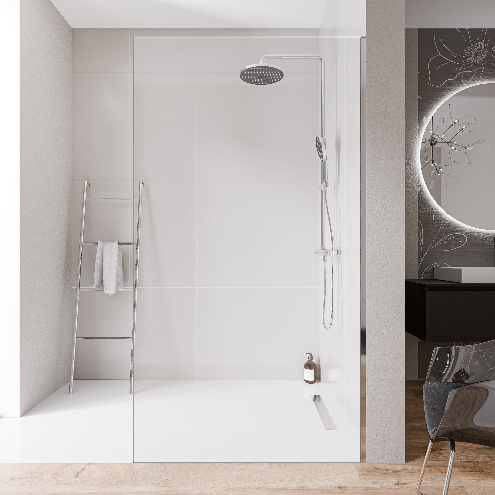 Paroi de douche à l'italienne EX102-2 - Verre nano 10 mm