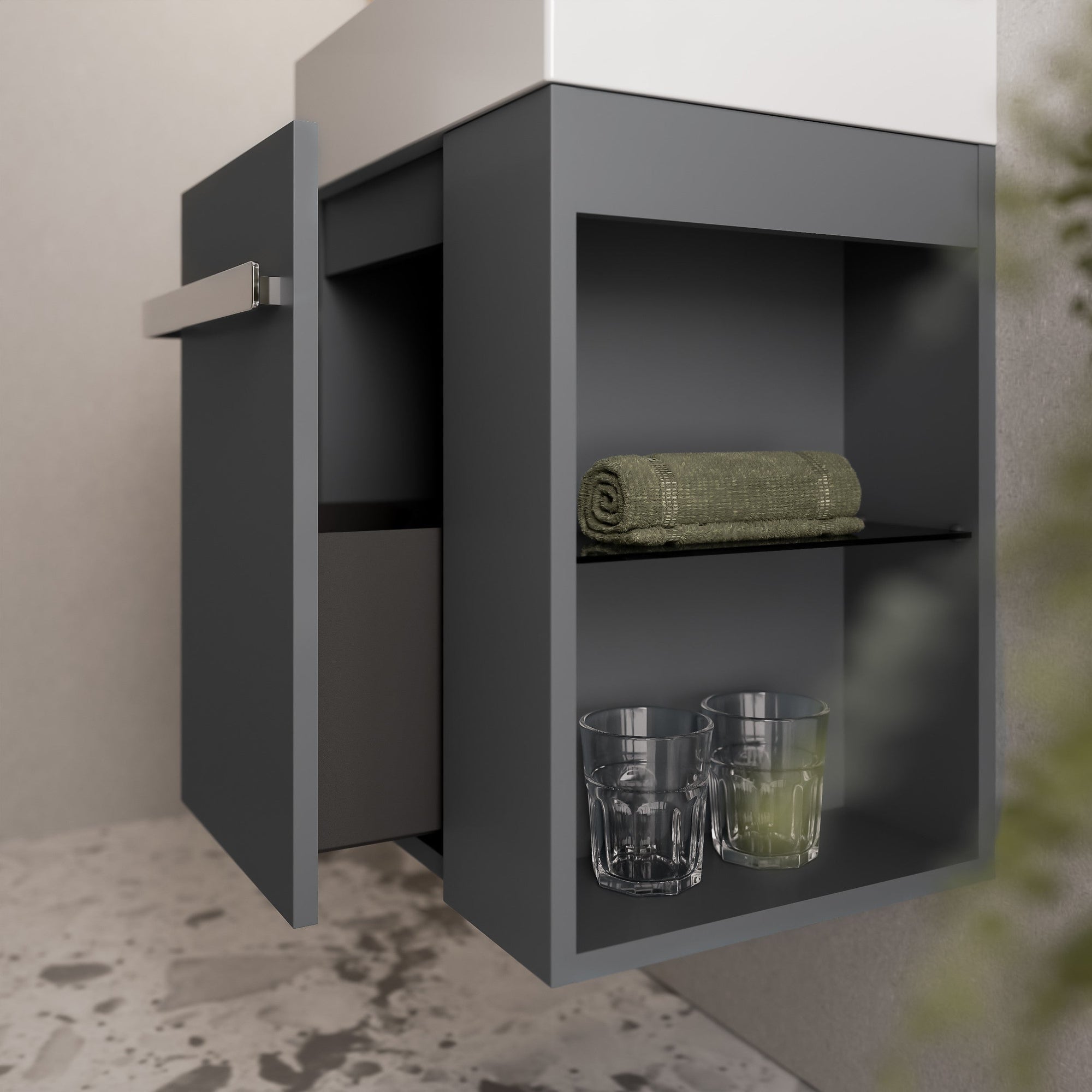 Ensemble de meubles de salle de bains COMPACT 45 cm avec lavabo
