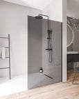 Paroi de douche à l'italienne EX102 - Verre nano 10 mm gris fumé
