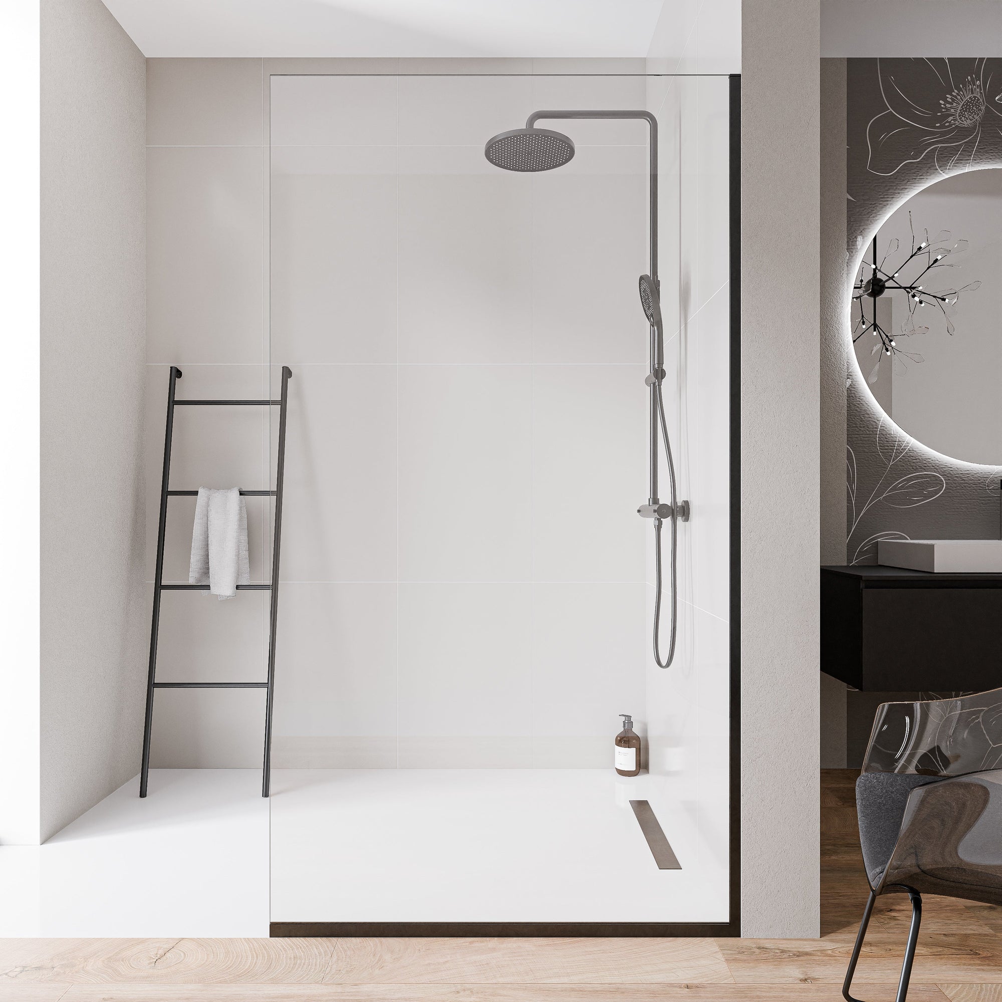Paroi de douche à l'italienne EX102-2 - Verre nano 10 mm