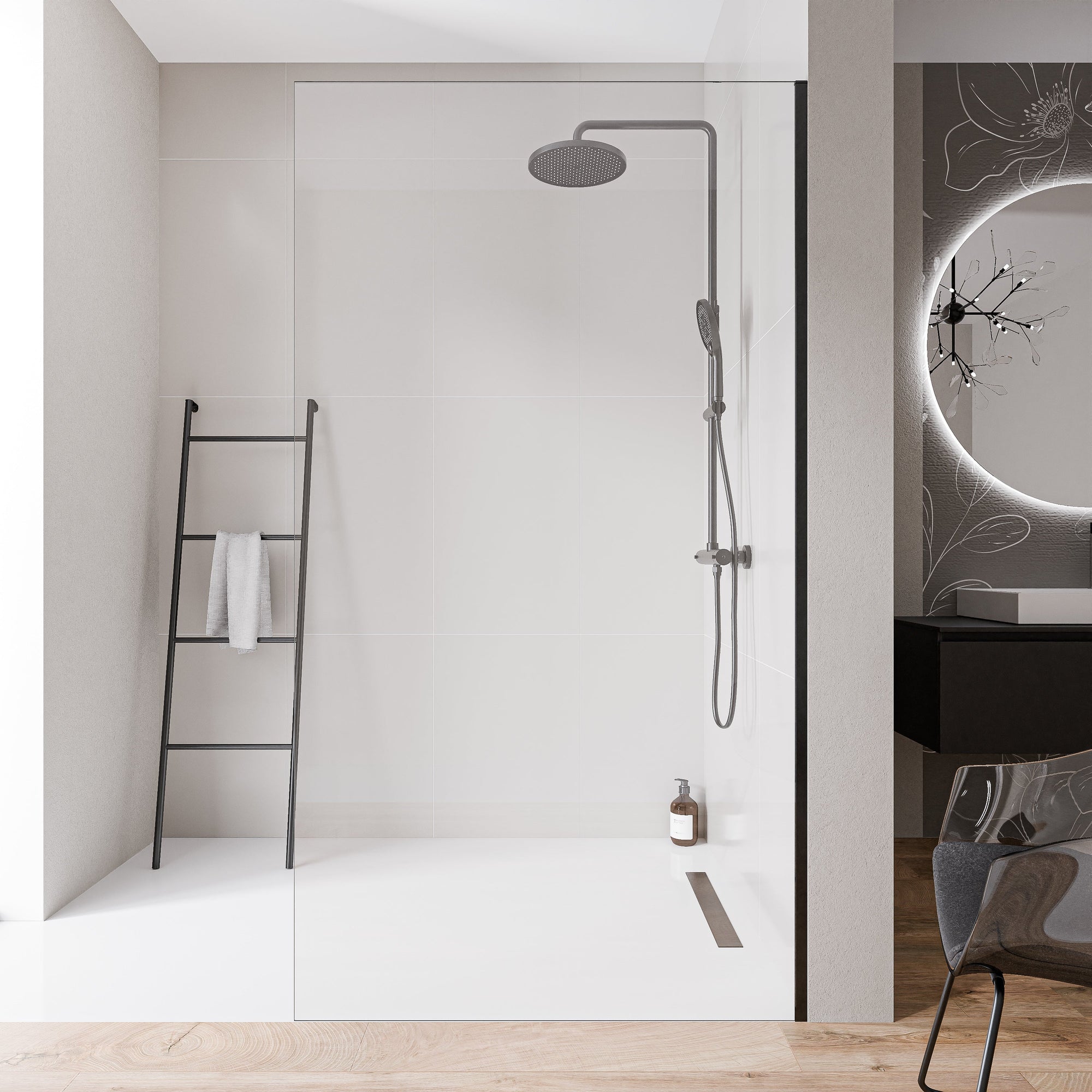 Paroi de douche à l'italienne EX102-2 - Verre nano 10 mm