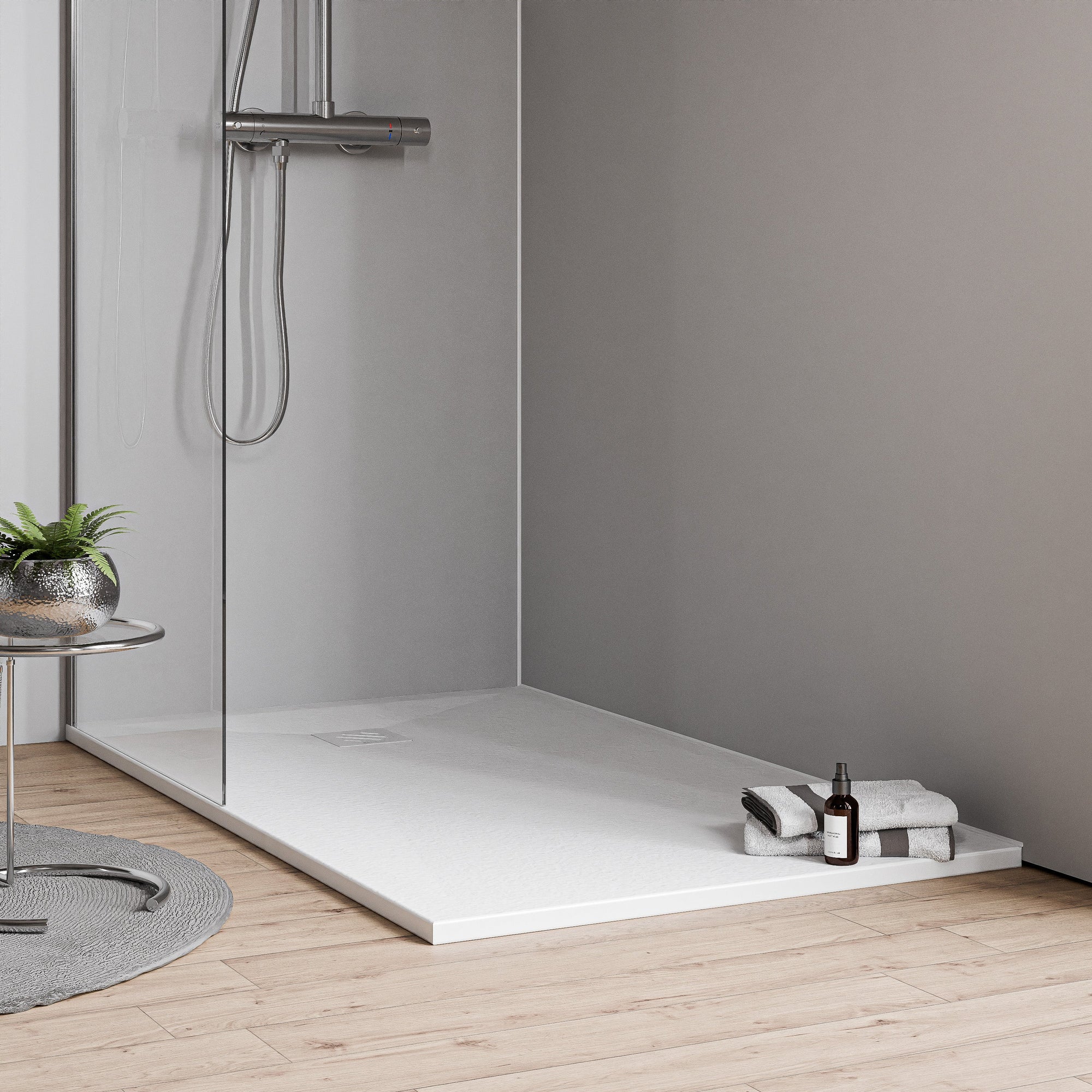 Receveur de douche plat en fonte minérale VIREO