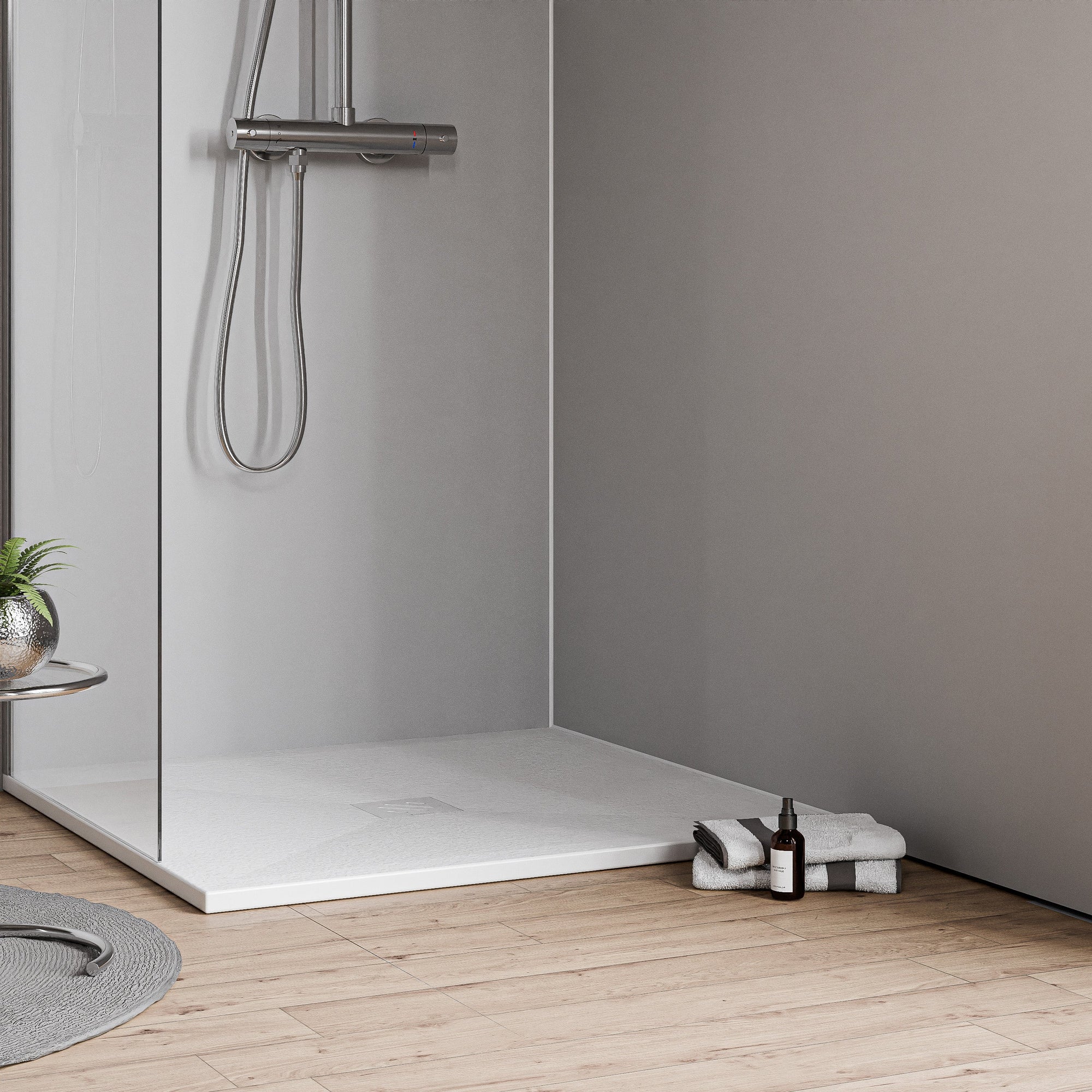 Receveur de douche plat en fonte minérale VIREO