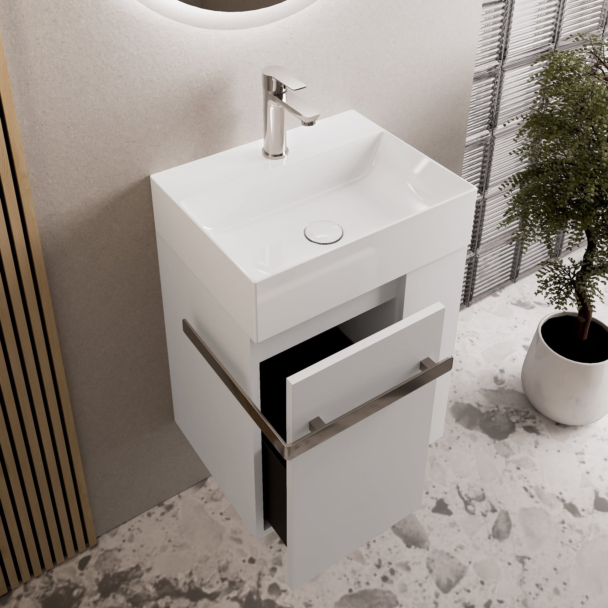 Ensemble de meubles de salle de bains COMPACT 45 cm avec lavabo