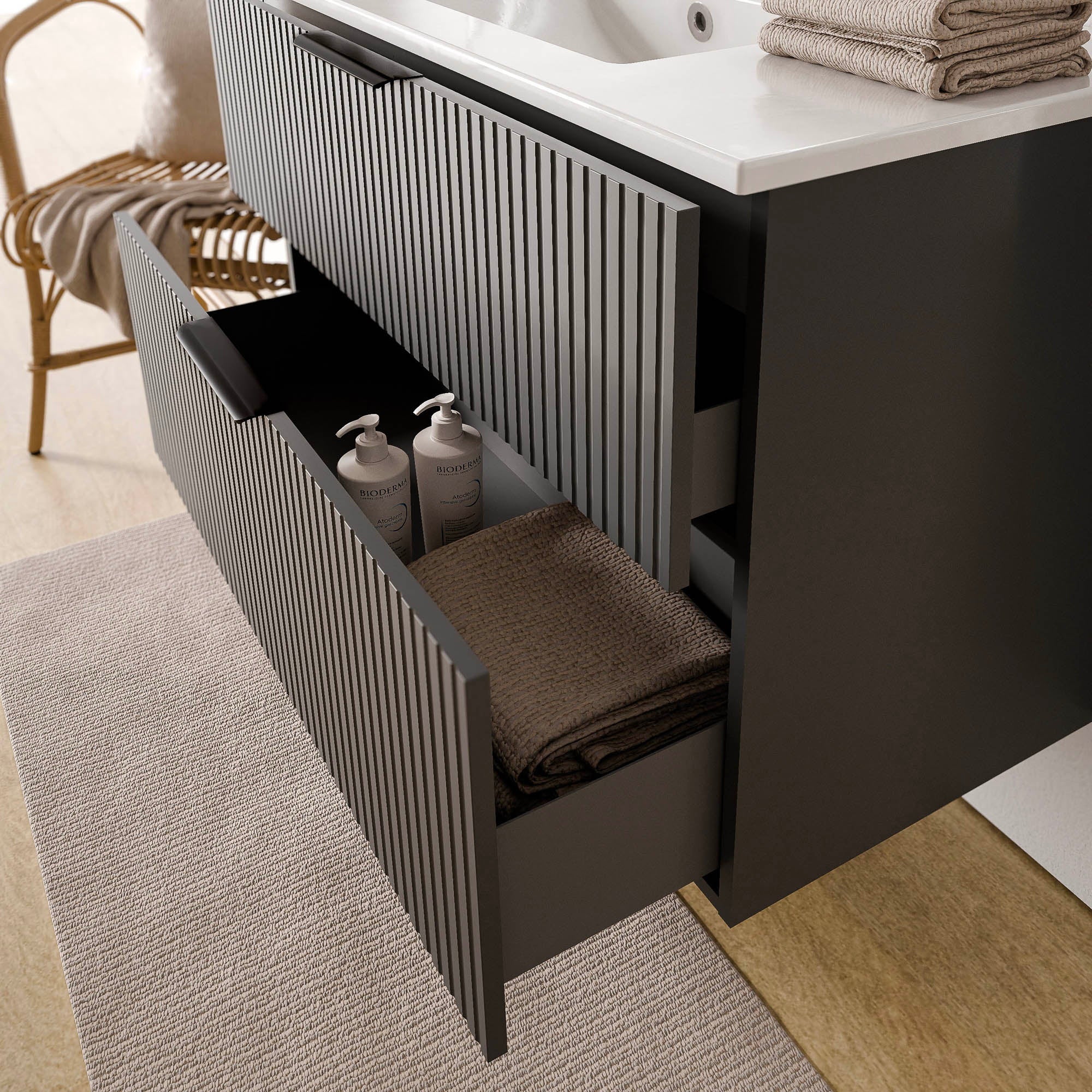 Ensemble de meubles de salle de bain TIM 80 cm avec vasque en céramique