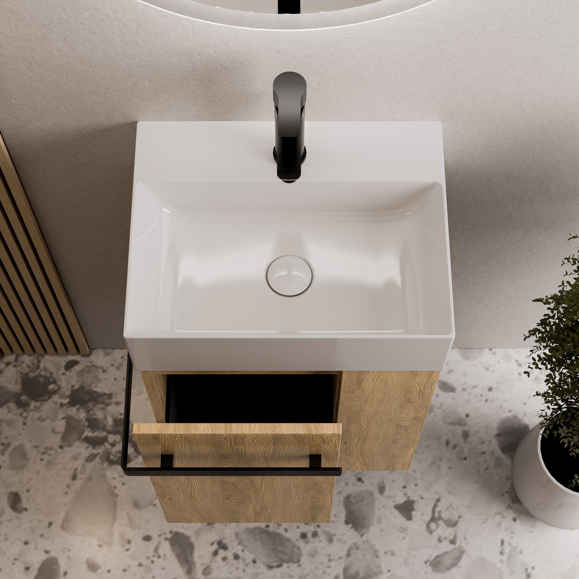 Ensemble de meubles de salle de bains COMPACT 45 cm avec lavabo