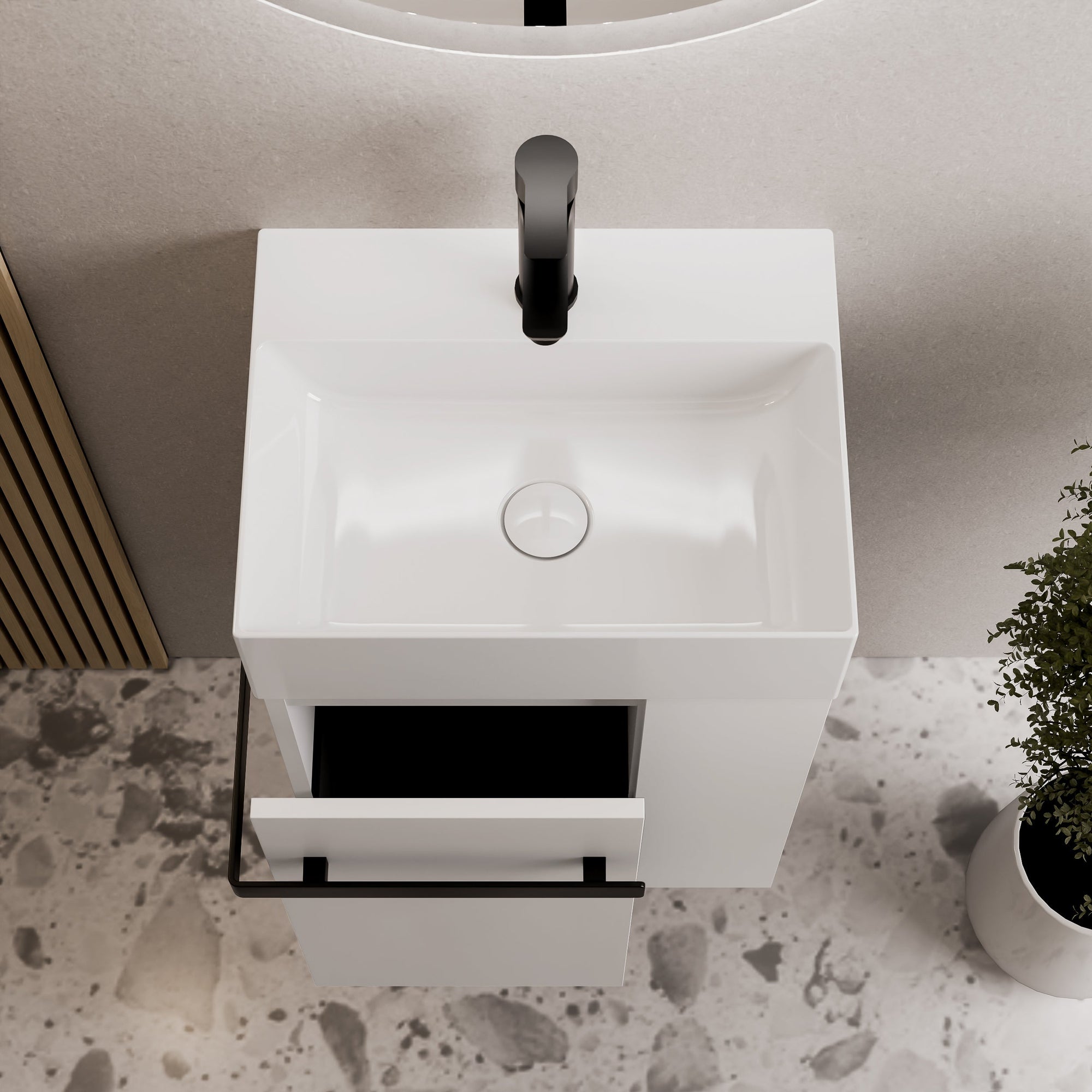 Ensemble de meubles de salle de bains COMPACT 45 cm avec lavabo